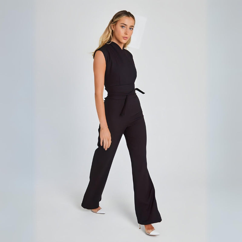 Ärmellosen Jumpsuit mit Taillenausschnitt
