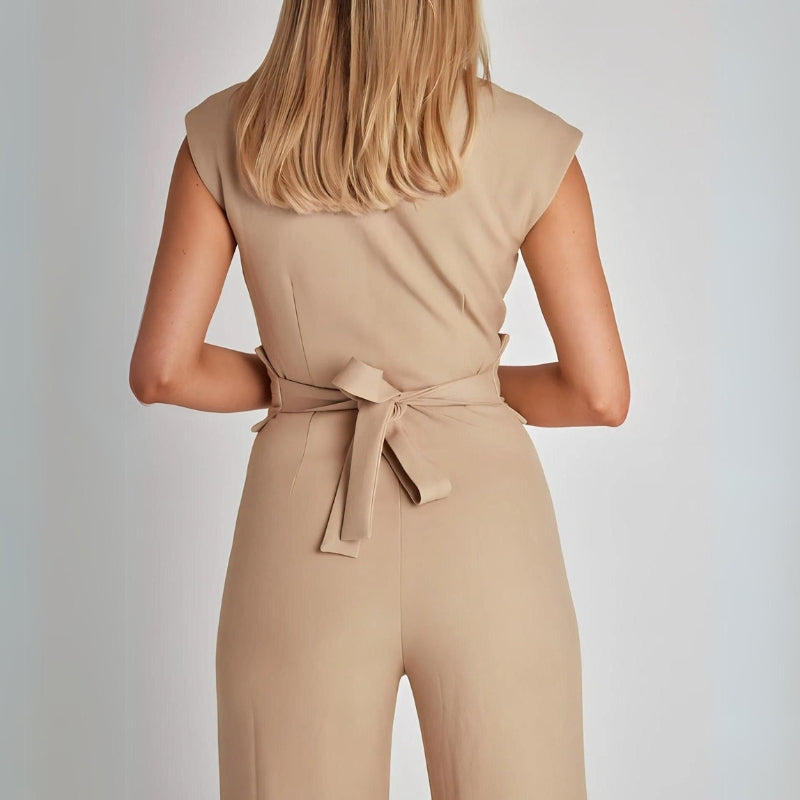 Ärmellosen Jumpsuit mit Taillenausschnitt