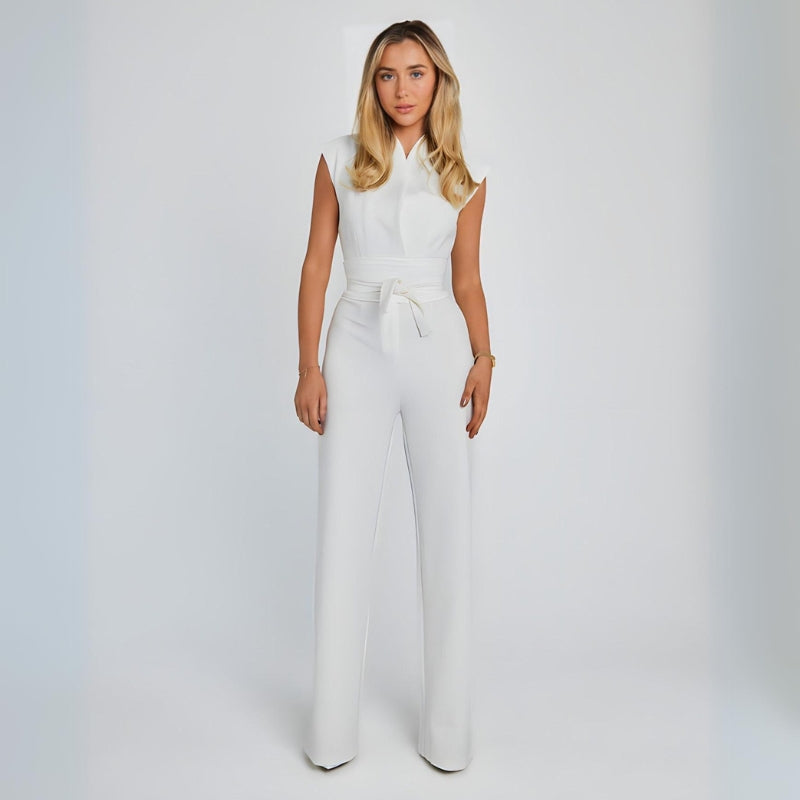 Ärmellosen Jumpsuit mit Taillenausschnitt
