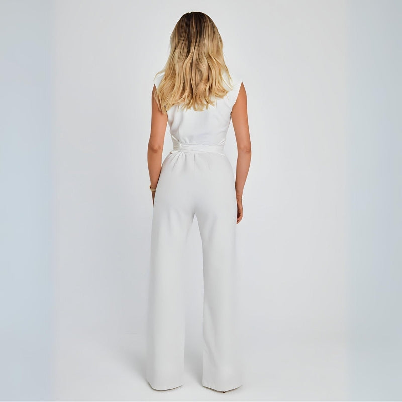 Ärmellosen Jumpsuit mit Taillenausschnitt