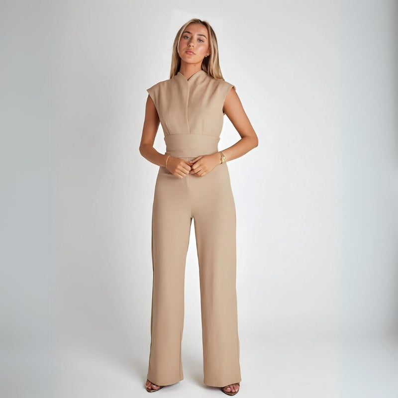 Ärmellosen Jumpsuit mit Taillenausschnitt